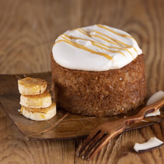 WALNUT BANANA CAKE.